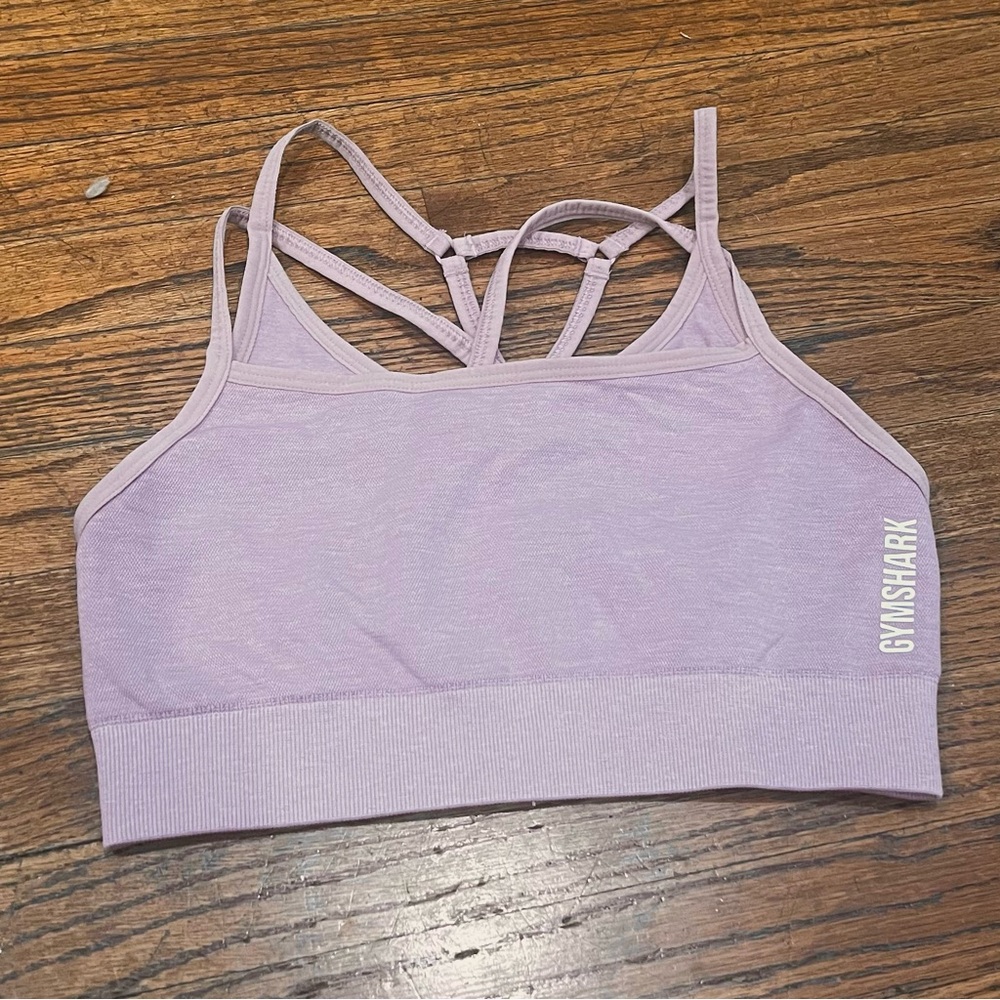 Gymshark lilac Strappy Sports Bra size small